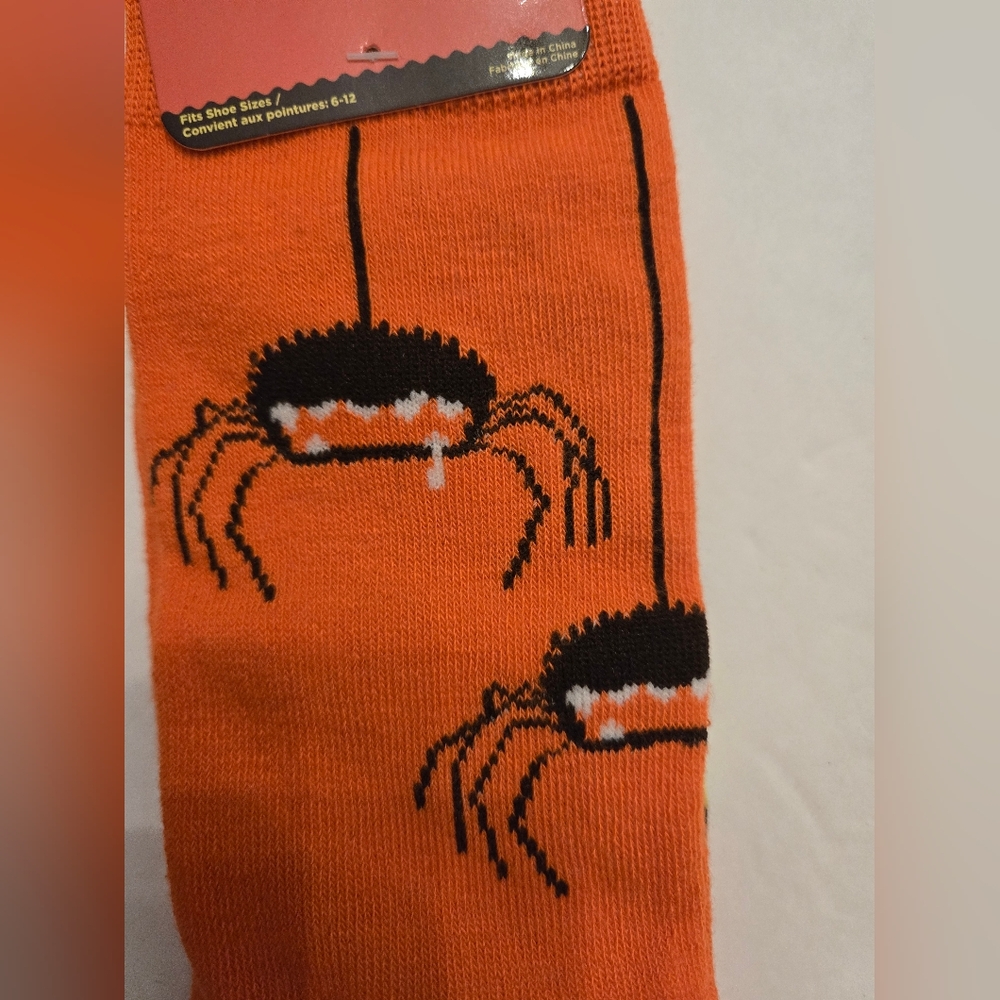 Reese's Men's 6-12 Orange Halloween Socks NEW - Picture 5 of 7